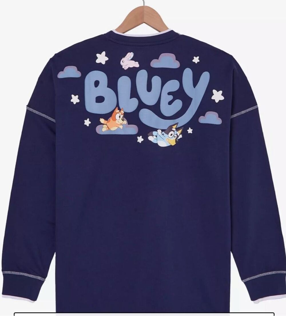 Box Lunch Bluey Bingo & Bluey Sleepy Time Long Sleeve T-Shirt - XS Nwot Unisex